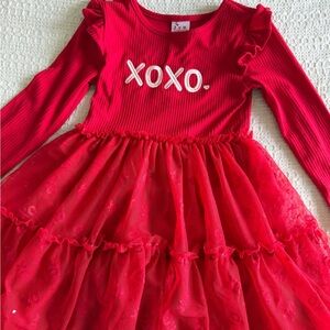 XOXO 💋 Vibrant Red Girls Ruffle Dress